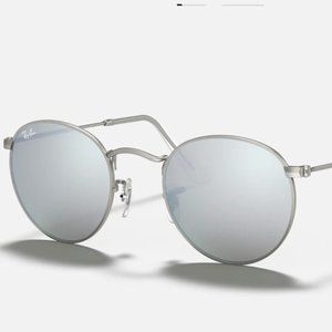 Ray-Ban Silver Round Flash Lenses